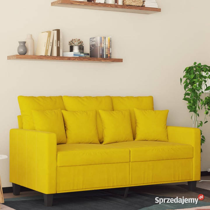 Sofa 2osobowa żółta 120 tapicerowana aksamitem mazowieckie Warszawa