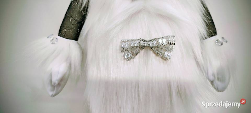 Skrzat świąteczny srebrny szary siwy Glamour Boże Narodzenie Lipnica