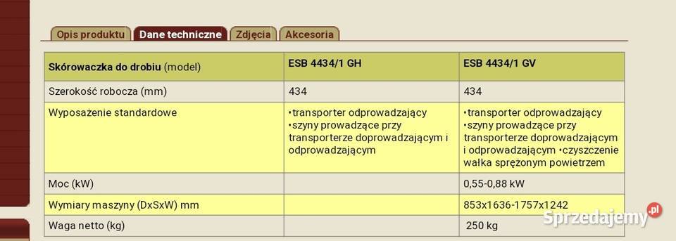 Skórowaczka do drobiu Maja ESB44341 GV Dobieszowice