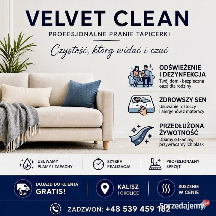 Profesjonalne czyszczenie tapicerki meblowej Ochraniacze meblowe Kalisz