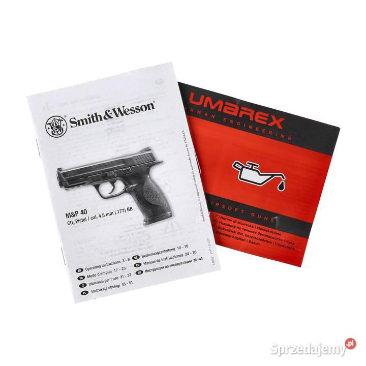 Pistolet wiatrówka SmithWesson MP40 czarna 45 mm Sporty strzeleckie i myślistwo Warszawa