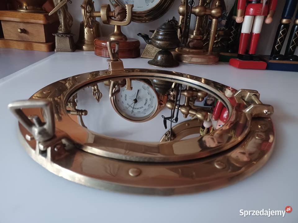 Duży bulaj mosiężny Lustro Poznań