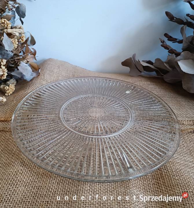 Patera talerz szklany na ciasto dekoracja Leszno