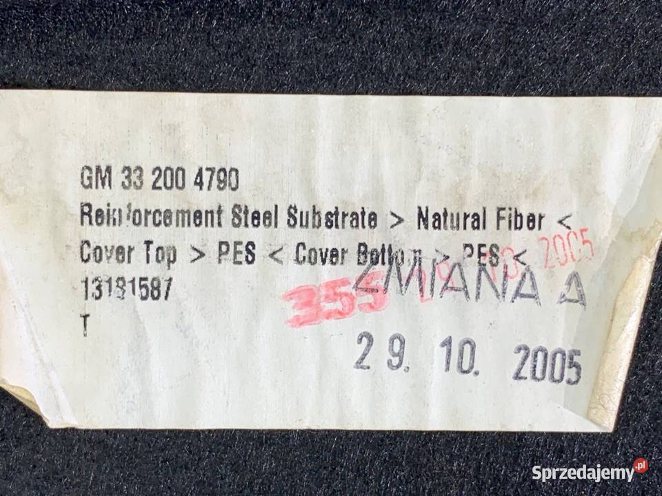 PÓŁKA TYŁ OPEL ASTRA H 332004790 Hatchback 0510