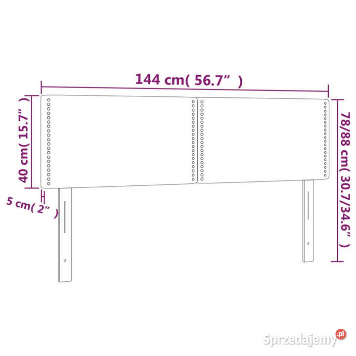Zagłówek do łóżka z LED ciemnoszary 144x5x7888 Warszawa sprzedam