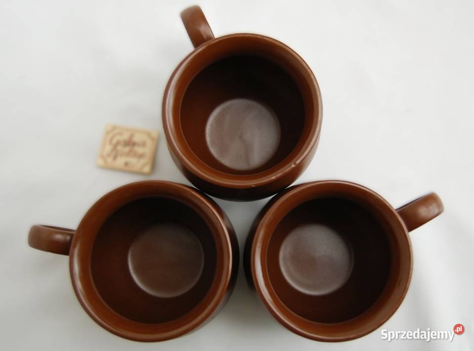 Kubek kamionkowy brązowy do grzańca wina miodu Lublin