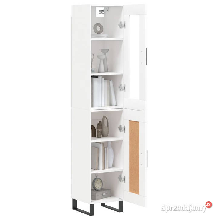 Wysoka szafka biała 345x34x180 materiał Warszawa