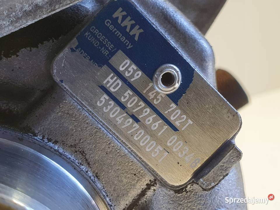 TURBOSPRĘŻARKA Audi A6 C6 27 TDI 059145702T Części samochodowe