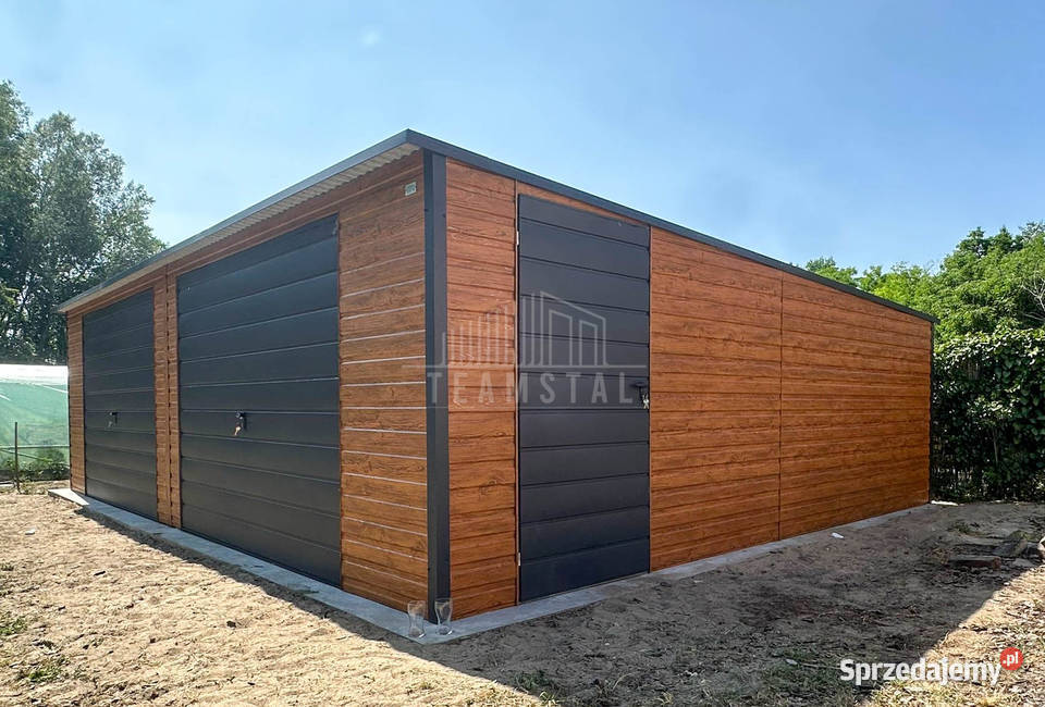 Garaż blaszany 85x6m 2x brama uchylna drzwi okno Nowy Sącz sprzedam