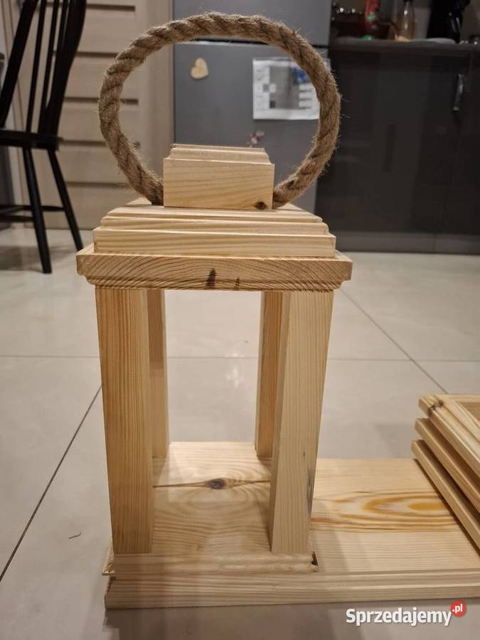 Lampiony latarenki z drewna ozdoby Sobolew sprzedam