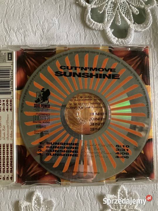 Płyta CD Single Cut N Move Sunshine Lata 90