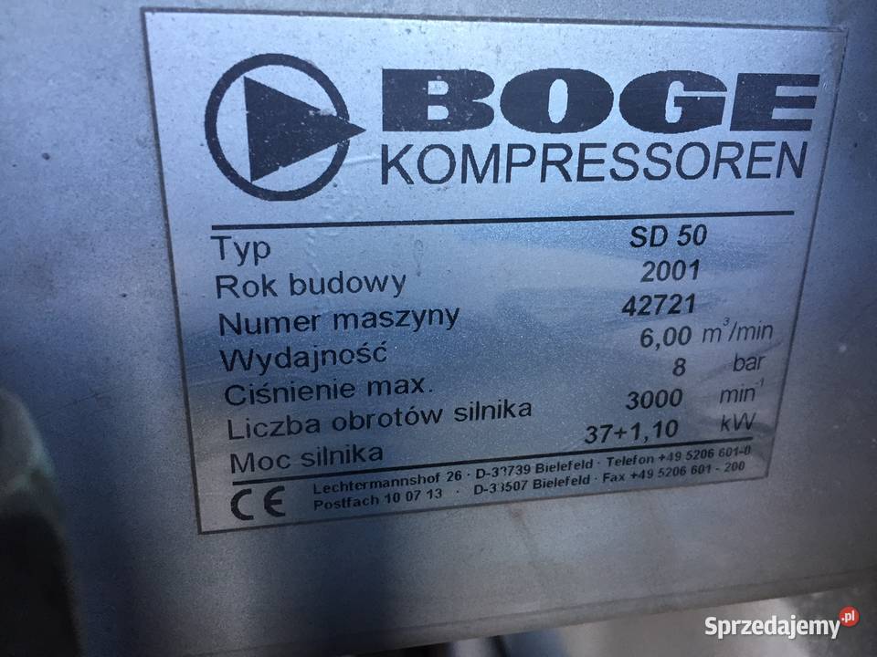 kompresor śrubowy Boge Częstochowa sprzedam