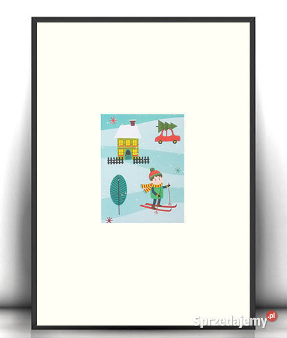 mały plakat dzieci zima plakat A4 dekoracja do Białystok