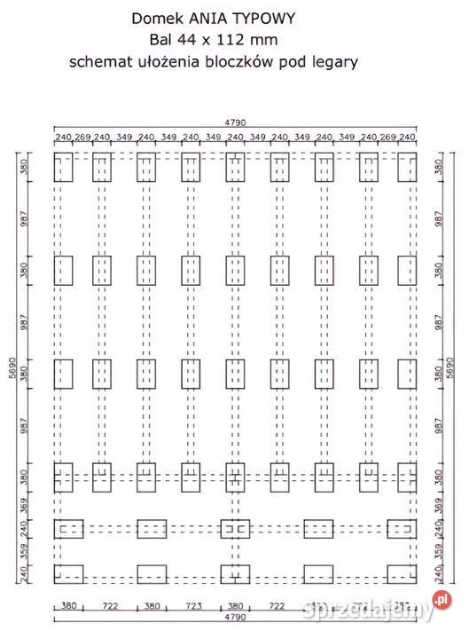 Domek drewniany Ania 5x6 z tarasem 44mm ogrodowy Parzymiechy