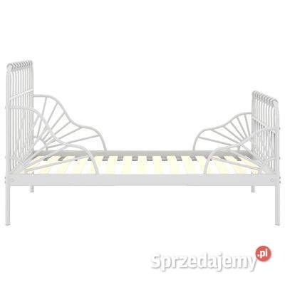 vidaXL Przedłużana rama łóżka biała metalowa