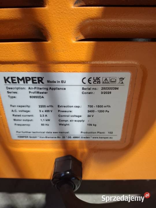 Kemper urządzenie odciągowofiltrujące Cielcza