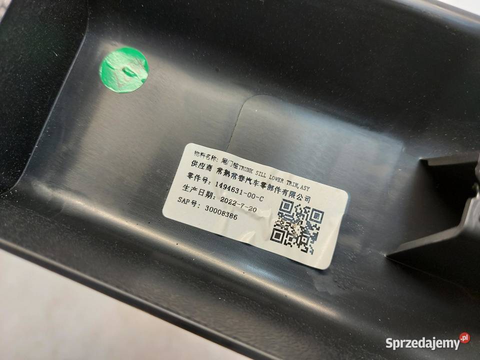 TESLA MODEL Y 2 OSŁONA NAKŁADKA NA PAS TYLNY dolnośląskie