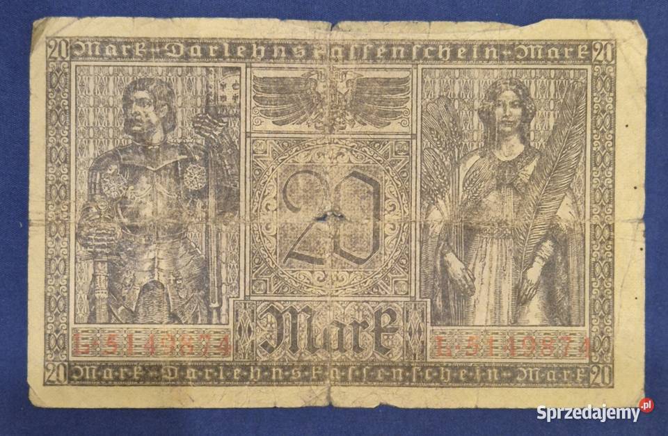 Niemcy banknot 20 marek 1918 Wałbrzych