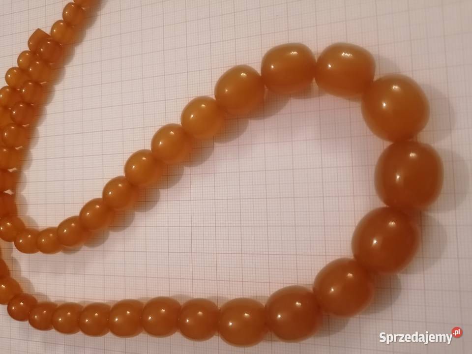 Naszyjnik bursztyn oliwki 68gr podlaskie sprzedam