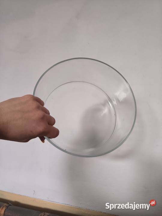 Szklane misy cylindry dekoracyjne grube szkło Wojcieszyn