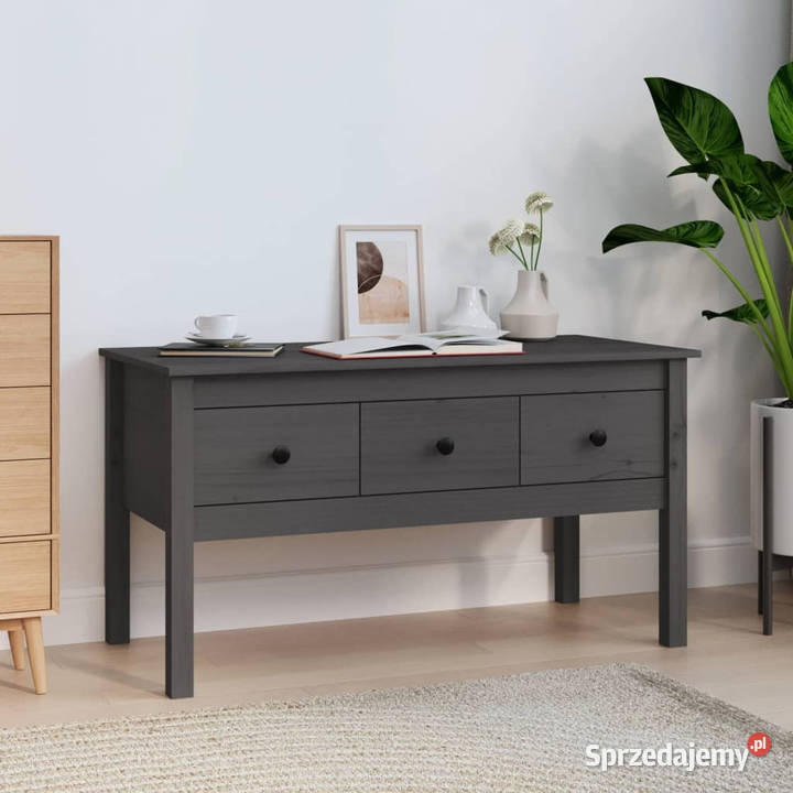 Stolik kawowy szary 102x49x55 lite drewno mazowieckie Warszawa
