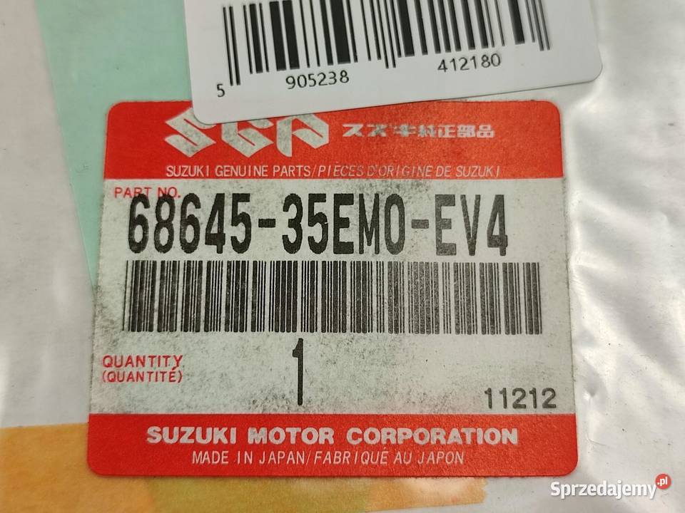 NAKLEJKA NA PRAWY BOCZEK SUZUKI ORYGINALNA