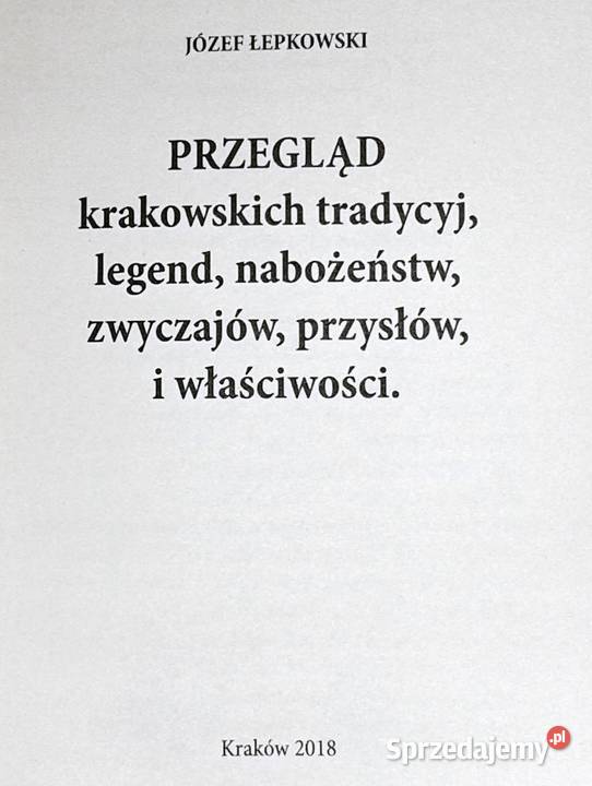 Przegląd krakowskich tradycyj nabożeństw Józef