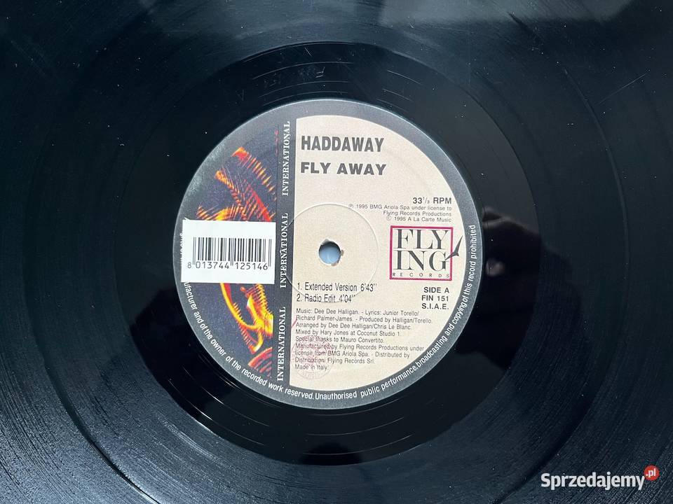 Haddaway Fly Away 1995 Italo Dance Eurodance Płyty i kasety Błażejowice
