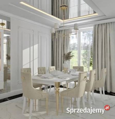 Krzesło glamour złote pikowane z kołatką Warszawa