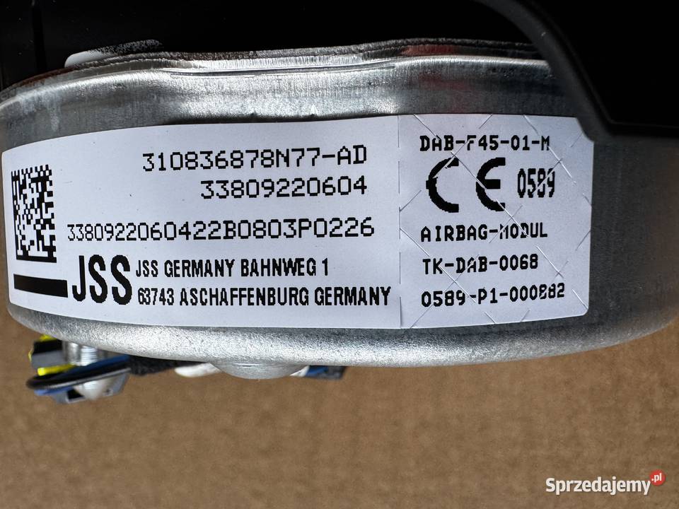 BMW F45 AIRBAG PODUSZKA POWIETRZNA BMW F20 F30 Kłodzko