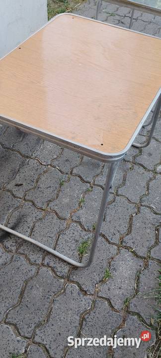 Stolik turystyczny PRL campingowy aluminiowy
