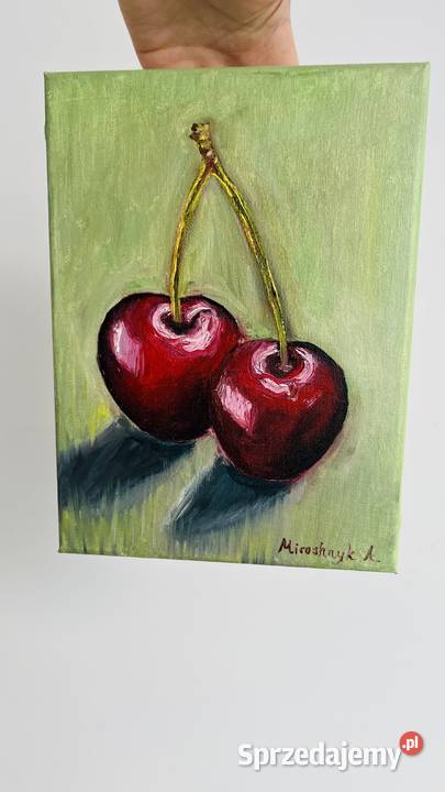 Oryginalny obraz olejny Wiśnie 1824 Świebodzin sprzedam