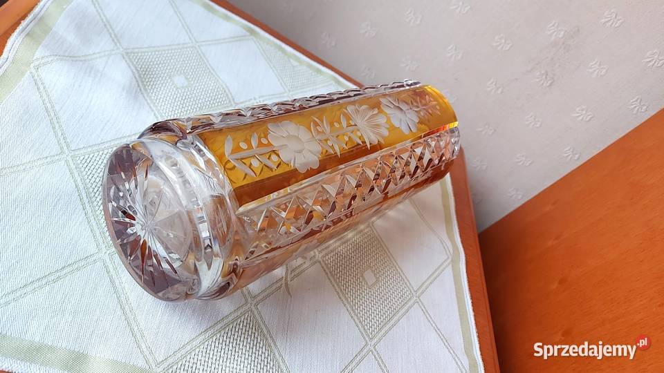 Kryształowy wazon artdeco Huta Julia 1962 Katowice