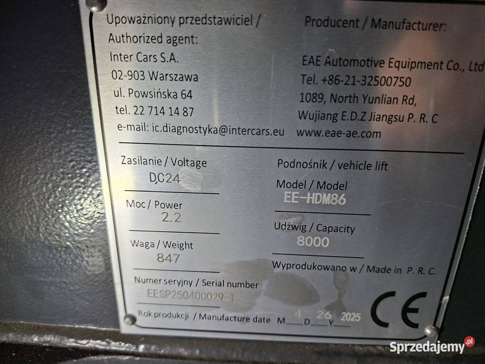 Mobilne kolumny podnośnikowe EVERT 4 udźwig Warszawa