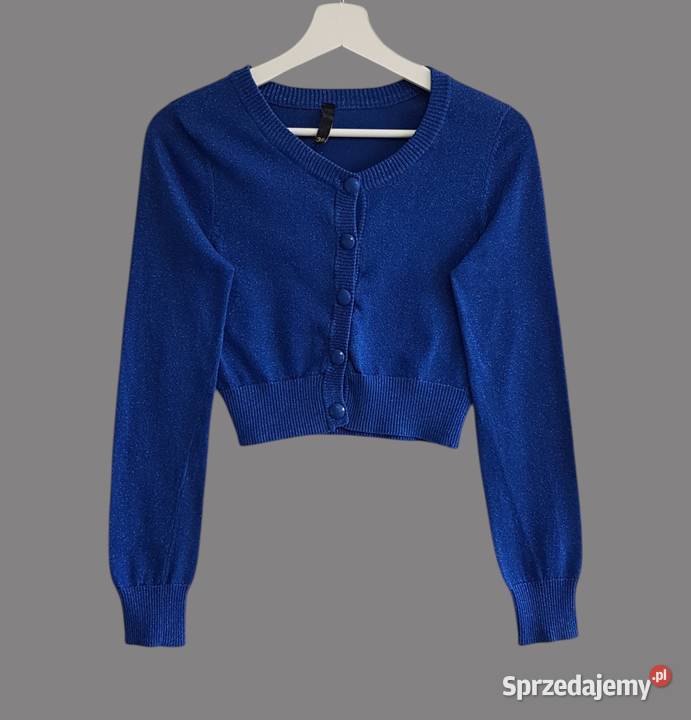 Damskie granatowe bolerko z długim rękawem Swetry i golfy małopolskie Chrzanów