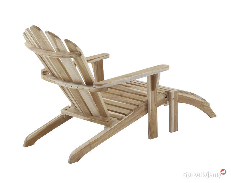 Fotel Adirondeck z podnóżkiem drewno teak tek Łódź