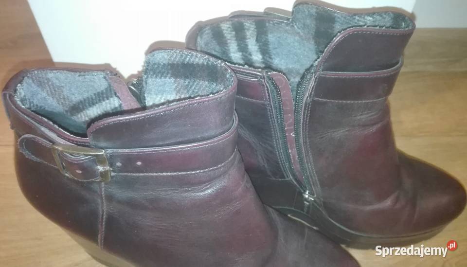 Buty RYŁKO NA koturnie kolor Wiśnia rozmiar 39 śląskie Bielsko-Biała sprzedam