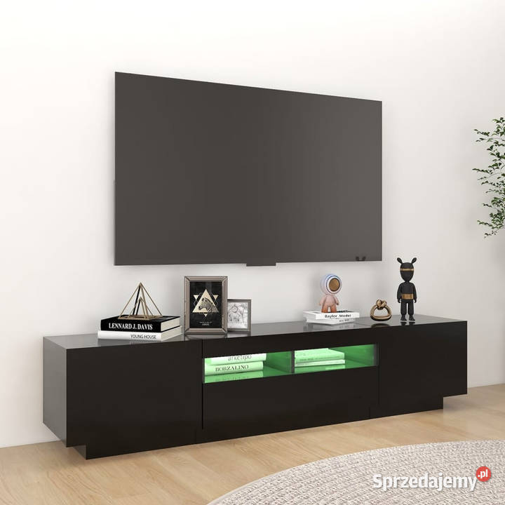 Szafka pod TV z oświetleniem LED czarna