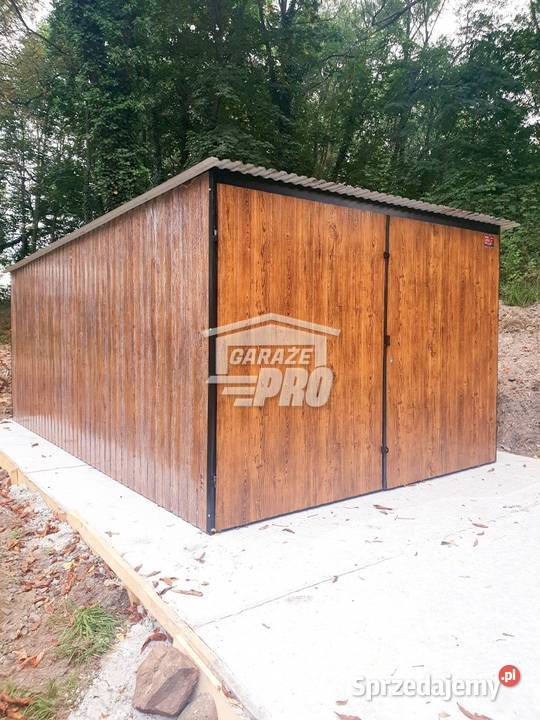 Garaz blaszany 3x6 Brama dwuskrzydłowa samodzielny Włocławek