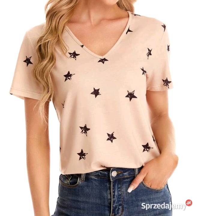 Damski tshirt bluzka koszulka geometryczna Asymetryczna Katowice