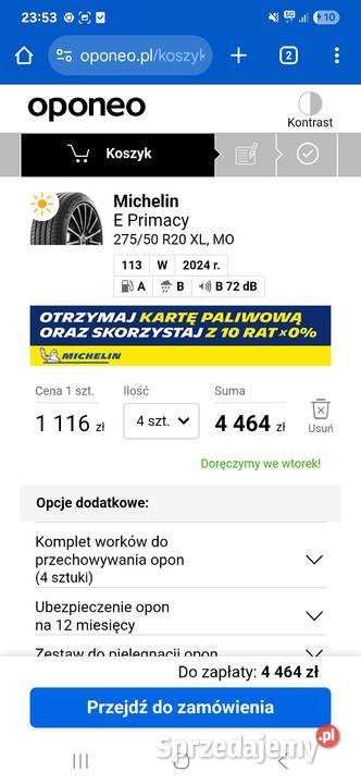 Nowe Opony Michelin letnie 2755020 OKAZJA lato Gdynia sprzedam