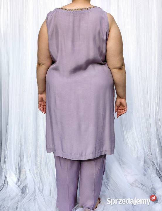 Piękny fioletowy komplet indyjski XXL 44 3XL 46