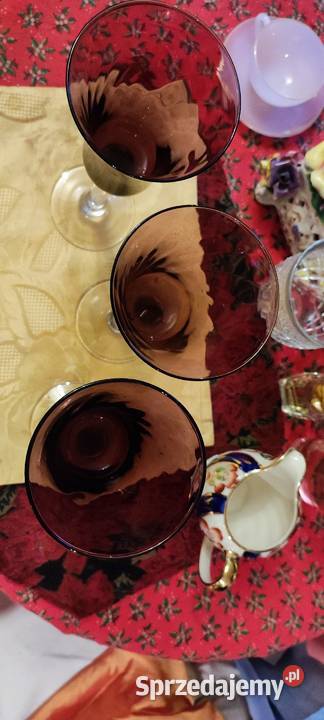 Duże kielichy szkło kryształowe kanelowane