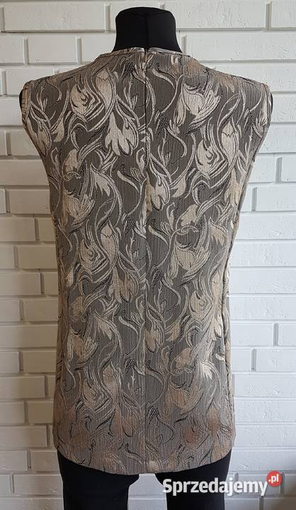 Damska bluzka na ramiączkach brązowa kwiecista brązowy/beżowy Chrzanów