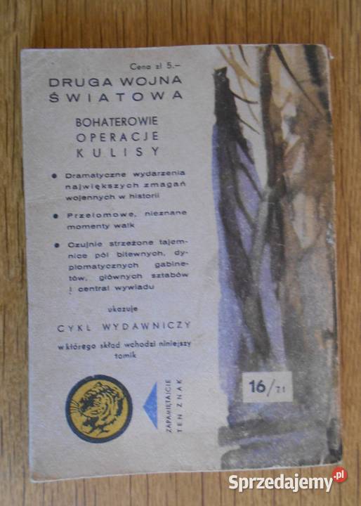 Żółty Tygrys Nocne ptaki 1671 historyczne Parczew