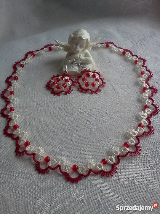 Komplet biżuterii frywolitkowej