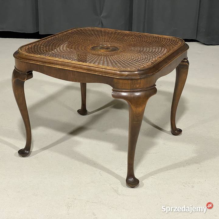 Stolik kawowy ludwikowski z rafią orzech Gryfice