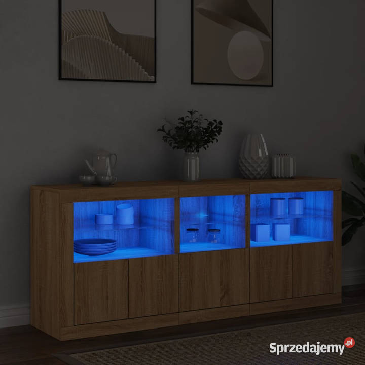 Szafka z oświetleniem LED dąb sonoma 162x37x67 Pozostałe mazowieckie Warszawa