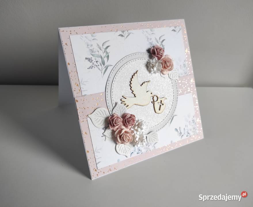 Kartka ręcznie robiona na Chrzest Święty w Łódź