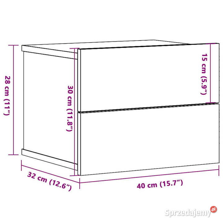 Wiszące szafki nocne 2 stare drewno 40x32x30 Warszawa sprzedam